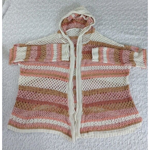 Cato Women's Cardigan Sz XL  Chunky Knit Long Sleeve Open Front With Hoodie - Picture 2 of 9
